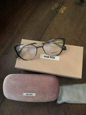NEW Miu Miu VMU 51Q VYD-1O1 Black Gold Metal Eyeglasses 53 Italy Case Authentic picture