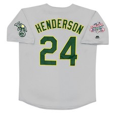 Rickey Henderson Oakland Athletics 1989 World Series Grey Jersey Men’s Large picture
