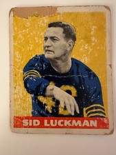 1948 Leaf #1 Sid Luckman rookie card HOF Chicago Bears picture