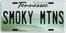 Tennessee Smoky Mountains Aluminum License Plate picture
