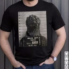 NEW Godzilla Mugshot Vintage T-Shirt S-5XL picture