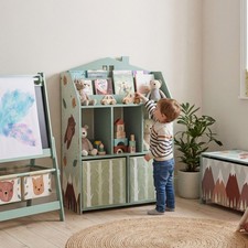 Qaba Kids Bookshelf with Storage, Children's Bookcase for Playroom, Green picture