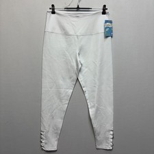 NWT Lulu-B Women Pull On Leggings Ankle Pants Size Large White C125 -10 picture