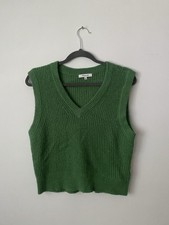 madewell green alpaca wool blend sweater vest, size large picture
