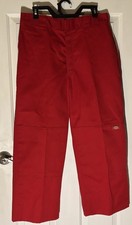 Dickies 33 x 29 Baggy Streetwear Skater Pants 85283ER English Red Double Knee  picture