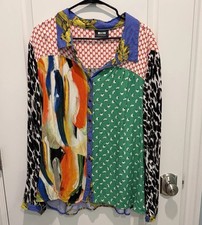 Maeve by Anthropologie Women's Paz Contrast Blouse Colorful Wearable Art XXL picture