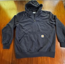Carhartt Rain Defender 1/4 Quarter Zip Up Blue Hoodie Sweatshirt 100617 Loose picture