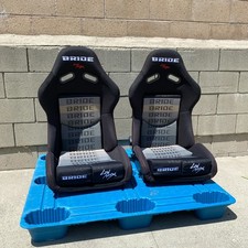Pair (2) BRIDE BLACK Gradation Seats Low Max JDM RECLINER BUCKET SEAT picture