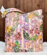 NWT Brahmin Celina Pinstripe Petals Melbourne Orchids Flower Crossbody Bag Purse picture