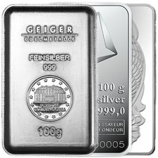 100 Gram Silver Bar (Varied Condition, Any Mint) Random Brand picture