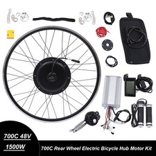 700c 48v 1500w Rear Motor Wheel Electric Bicycle Conversion Kit E Bike Motor picture