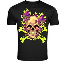 Psychedelic Skull Mushroom T-Shirt - Trippy Skull Shroom Graphic picture
