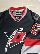 Reebok Carolina Hurricanes Eric Staal Jersey Alternate Black Flag Size S 2016 picture