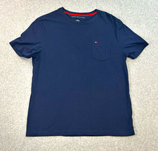 Tommy Hilfiger Men's L Navy Cotton Jersey Crew Neck Pocket T-Shirt Logo picture