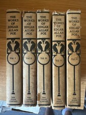 Antique 1904/1912 THE WORKS OF EDGAR ALLAN POE-Tamerlane Edition-Complete Set-5 picture
