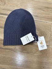 Nordstrom 100% Cashmere Rib Knit Beanie Hat Gray One Size Soft Luxury NWT picture