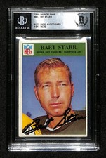 Bart Starr Autographed 1966 Philadelphia Football Card #88 Packers Beckett 99680 picture