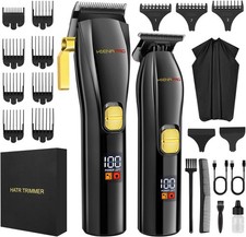 HIENA PRO Professional Hair Clippers and T-Blade Trimmer Kit for Men Cordless picture