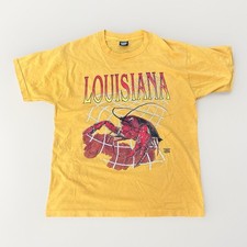 Vtg 80s Louisiana Crawfish T Shirt XL Yellow Tees Unlimited Screen Stars Best picture