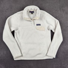 Patagonia Re-Tool Snap-T Pullover Womens Small Raw Linen White X Dye Fleece Cozy picture