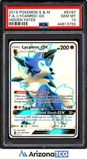 Pokemon 2019 Lycanroc GX SV67 Full Art Shiny Rare Hidden Fates GEM MINT PSA 10 picture