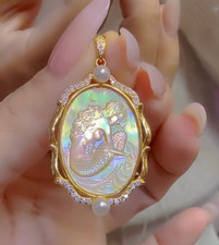 925 sterling silver Cameo shell vintage jewelry Pendant estate jewelry yellow picture