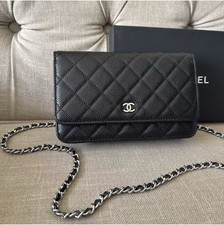 Black Quilted Makeup Bag with Chain Strap | VIP Gift Cosmetic Pouch | New picture