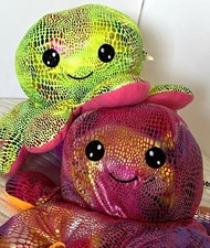NWT Goffa Octopus Plush Lot of 2 Reversible Multicolor 11 in picture