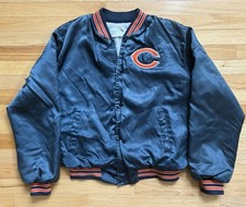 Vintage Chicago Bears Chalk Line Satin Bomber Jacket Coat Men’s Size L picture