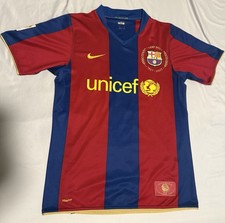 Nike FC Barcelona Ronaldinho #10 Soccer Jersey Mens S Blue/Red UNICEF LFP picture