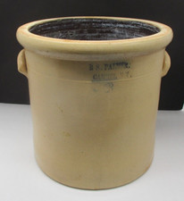 ANTIQUE B. S. PALMER CARMEL NEW YORK STONEWARE POTTERY 3 GALLON CROCK picture