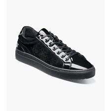 Stacy Adams Dante Lace To Toe Sneaker Patent Leather Black Smooth 25806-005 picture