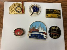6x IBEW Local Union Lapel Hat Pins 130, 1547, 332, 212, 82, 36th Convention picture