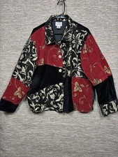 Tantrums Collection Jacket Womens XL Multicolor Floral Velvet Patchwork Lined picture