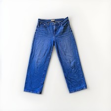 Madewell Women’s Wide-Leg Jeans High Rise Stretch Medium Wash Blue 32 picture