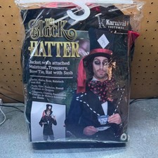 Karnival Costumes The Black Hatter Men M Black Mad Hatter Cosplay Outfit 3695 picture