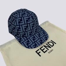 Fendi Zucca FF Logo Canvas Monogram Baseball Trucker Cap Hat Navy Size M picture
