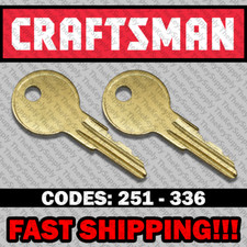 ( 2 ) Two Craftsman tool box keys / Select your key code / Series 251-336 picture