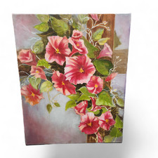 Oil original Still Painting on canvas size 20x16 inches Vining Floral Trellis picture