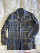 ∞ Vintage PENDLETON Plaid Wool FIELD JACKET Coat Mens Large Modern Fit EUC USA picture