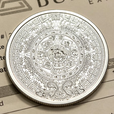 Pure Silver .999 Bullion - Mexico Aztec Calendar Mayan- 1 oz round coin picture