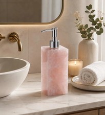 Rose Quartz Soap Dispenser, Natural Pink Crystal Lotion Pump Handmade Luxury Art picture