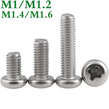 M1 M1.2 M1.4 M1.6 304 Stainless Steel Phillips Pan Head Mini Small Machine Screw picture