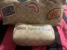New Coach Disney Once Upon A Time Small Boxy Cosmetic Case  Canvas New With Tags picture