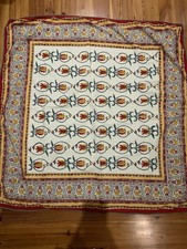 Anokhi Cotton Floral Square Tablecloth Red/Yellow/Green 49” x 50” picture