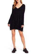 BB Dakota Adelaide V-Neck Long Sleeve Sweater Dress Black Size S picture