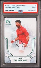 2025 TOPPS TRIUMPHANT TENNIS #1 NOVAK DJOKOVIC 11/99 PSA 9 picture
