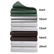 Heavy Duty Poly Tarp 5/10/12/16/20 Mil Waterproof Tarpaulin Cover w/ Grommets picture