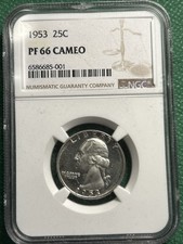 1953 PROOF WASHINGTON QUARTER NGC PR66 CAMEO  picture