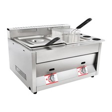 Countertop Gas Deep Fryer Propane Gas Stainless Steel Outdoor Use Round 2 Burner picture
